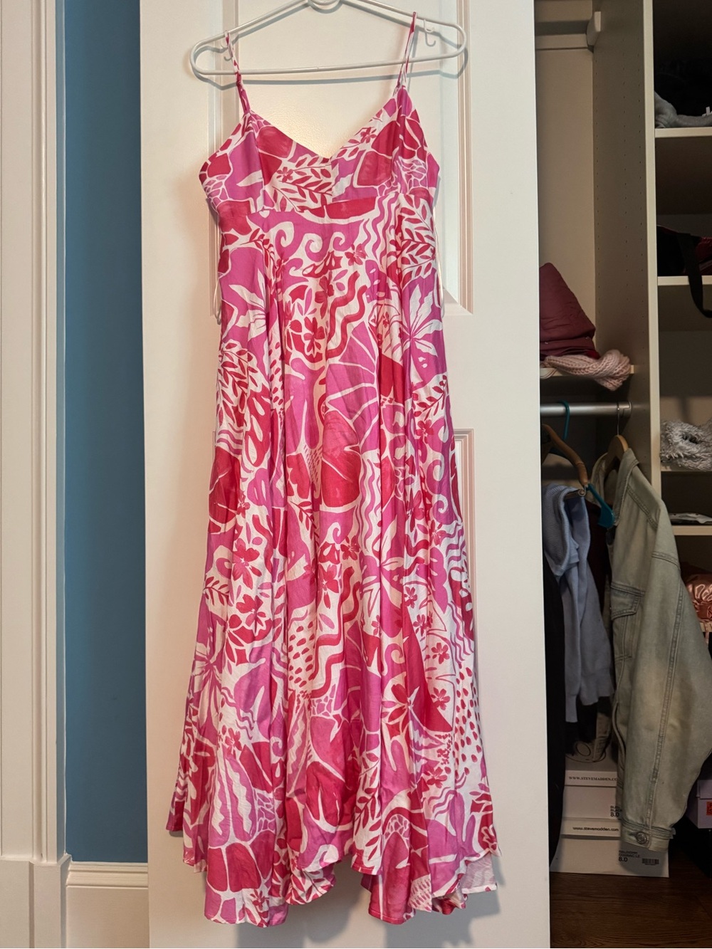 Aqua Pink & White Floral Sundress